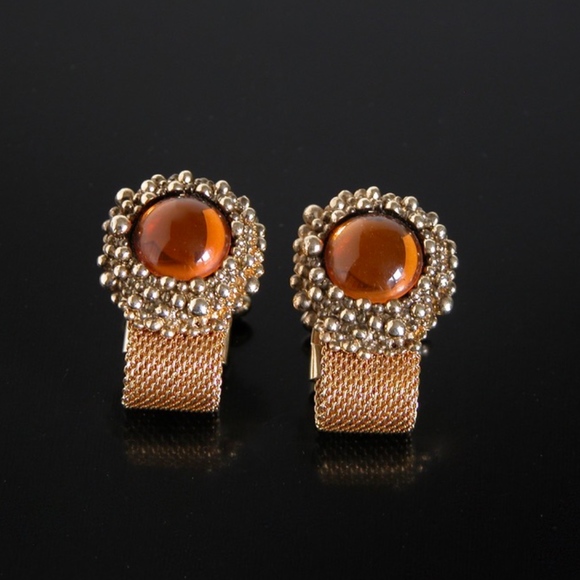 Vtg Wrap Around Jeweled Galaxy Space Cufflinks